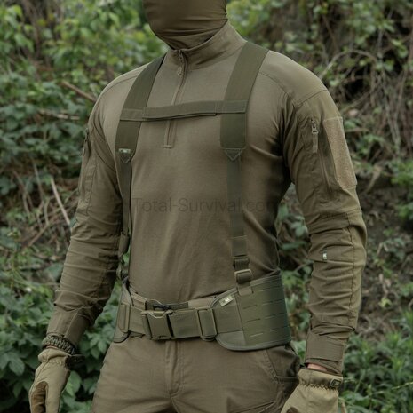 M-Tac Elite PLCE webbing suspenders for combat belts, Ranger green