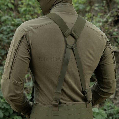 M-Tac Elite PLCE webbing suspenders for combat belts, Ranger green