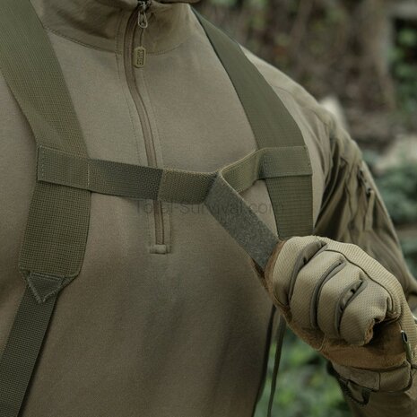 M-Tac Elite PLCE webbing suspenders for combat belts, Ranger green