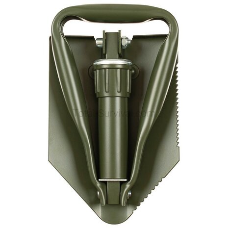 Dutch army Folding shovel / field shovel 3-part large with Molle pouch, black