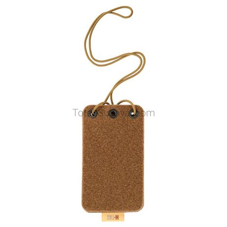 M-Tac tactical badge holder for ID cards with velcro patch and drawstring, Coyote tan