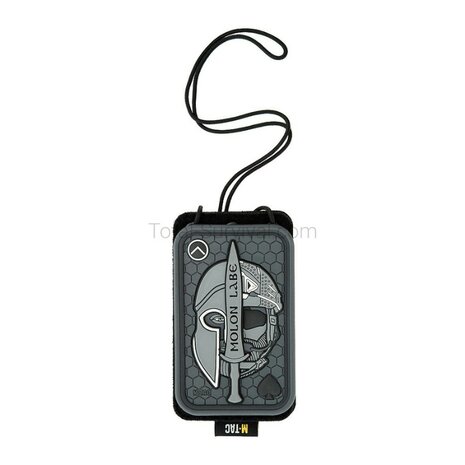 M-Tac tactical badge holder for ID cards with velcro patch and drawstring, black