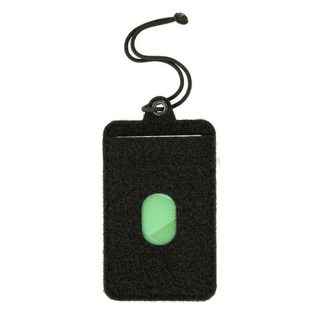 M-Tac tactical ID badge holder with velcro patch and drawstring, black