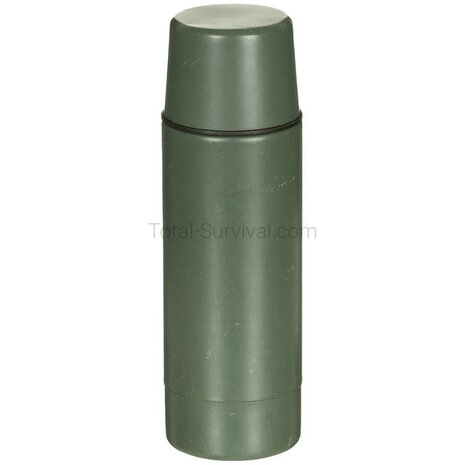 KL landmacht vacu&uuml;m thermosfles staal, 1l, legergroen