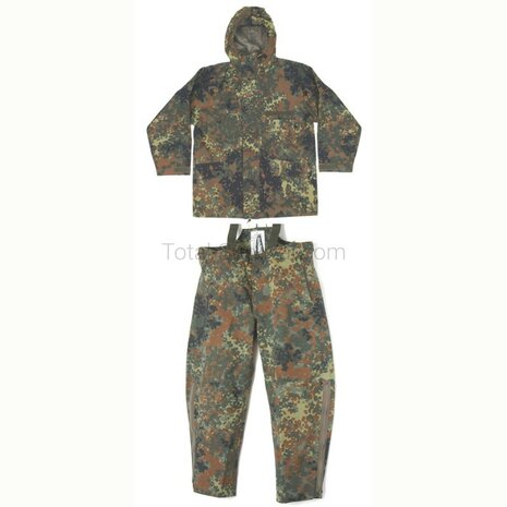 German Bundeswehr Gore-Tex rain suit 2-piece, 3-layer laminate, Flecktarn