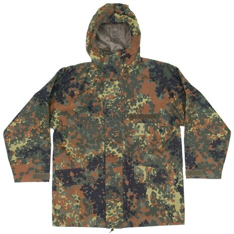 German Bundeswehr Gore-Tex rain suit 2-piece, 3-layer laminate, Flecktarn