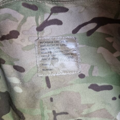 Britisher Bergen Rucksack und Rahmen INF Short Convoluted Back, MTP IRR Multicam