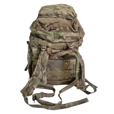 British Bergen Rucksack und Rahmen INF Short Convoluted Back, MTP IRR Multicam