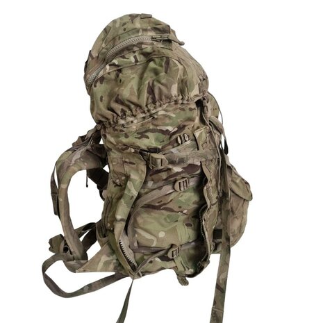 British Bergen Rucksack und Rahmen INF Short Convoluted Back, MTP IRR Multicam