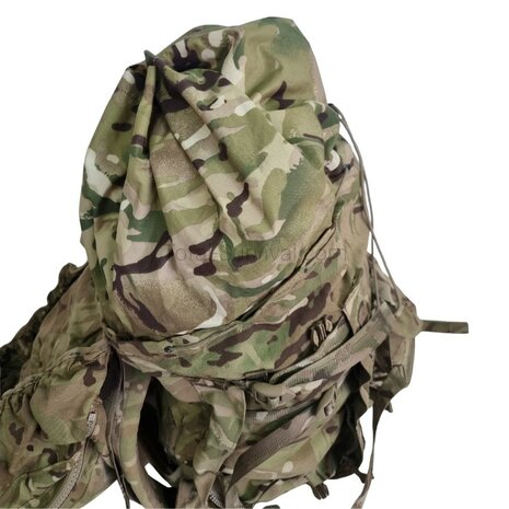 British Bergen Rucksack und Rahmen INF Short Convoluted Back, MTP IRR Multicam