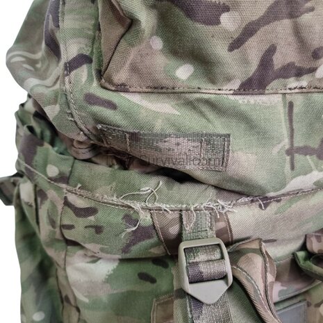 British Bergen Rucksack und Rahmen INF Short Convoluted Back, MTP IRR Multicam