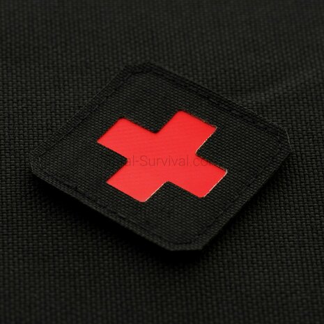 M-Tac Patch Medic Cross Laser Cut, 45 x 45 mm, Zwart / Rood