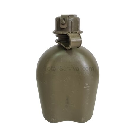 US army canteen 1QT / 950 ml with M1 NBC screw cap for gas masks, OD green