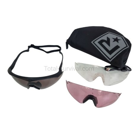 Revision Sawfly Max-Wrap ballistic safety glasses with 3 lenses and protective case