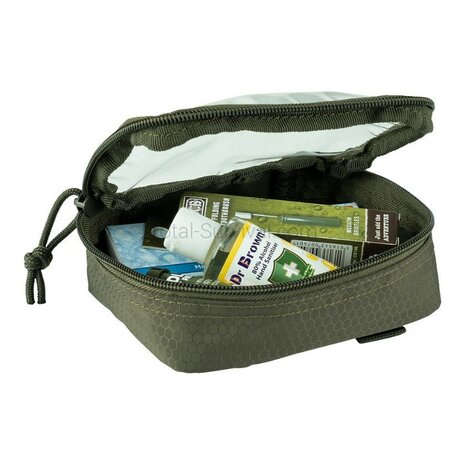 101 Inc Hexagon organizer transparent small Molle, OD Green