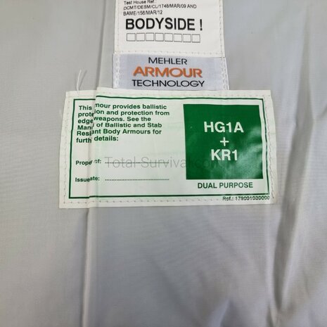 Mehler Vario System soft armor body vest ballistic class HG1A+KR1, size 9.3