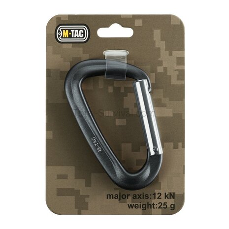 M-Tac Aluminium Karabiner 7.8 &times; 4.5 cm 12kN Typ 1, grau