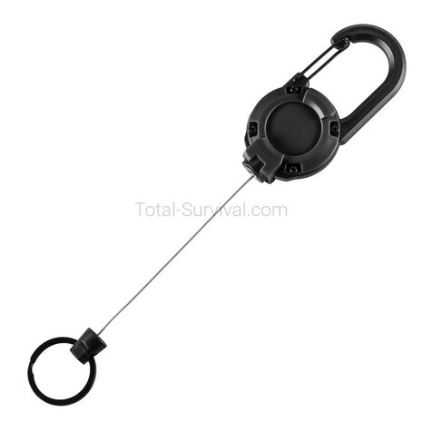 M-Tac extendable carabiner with drawstring, black
