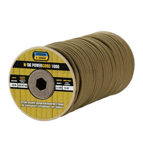 M-Tac Paracord 1000, Rolle, Coyote Tan, 5,5 mm, 60 Meter L&auml;nge