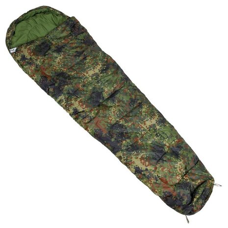 MFH mountain mummy sleeping bag 2-layer filling, 3 seasons, Flecktarn