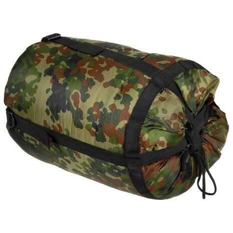 MFH mountain mummy sleeping bag 2-layer filling, 3 seasons, Flecktarn