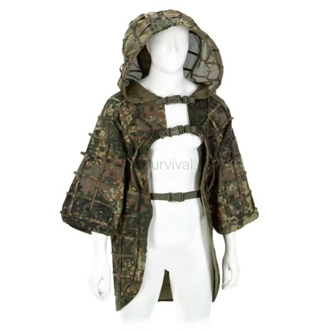 Invader Gear Ghillie Base Plain suit with hood, Flecktarn