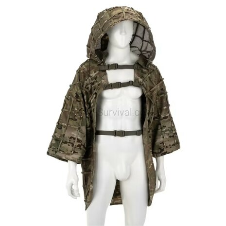 Invader Gear Ghillie Base Plain suit with hood, Multicam