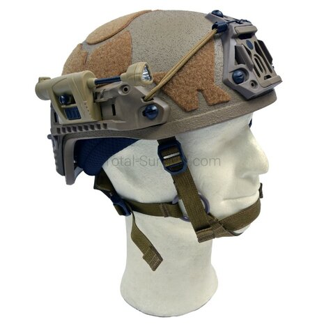 Princeton Tec MPLS  tactische LED hoofdlamp / helmlamp 3-kleuren + IR, coyote tan