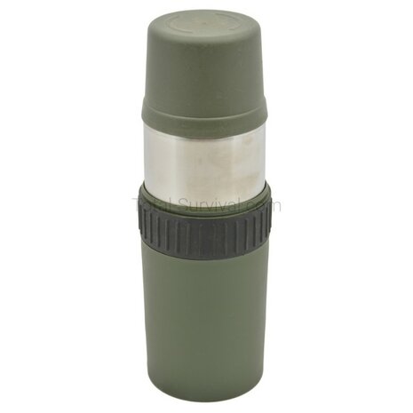 KL landmacht vacu&uuml;m thermosfles staal V2, 1l, legergroen