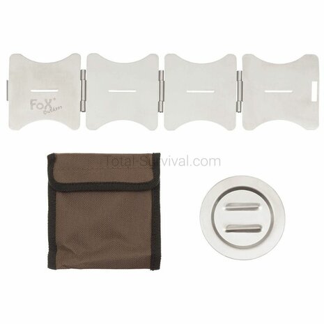 Fox Outdoor foldable stainless steel stand for alcohol stove