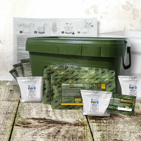 Convar Field Kitchen, Emergency Food 72-hour food bucket with drinking water