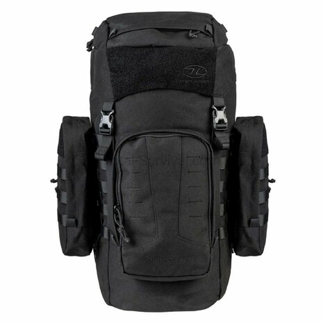 Highlander Pinnacle Bergrucksack mit Seitentaschen, 50 l, schwarz
