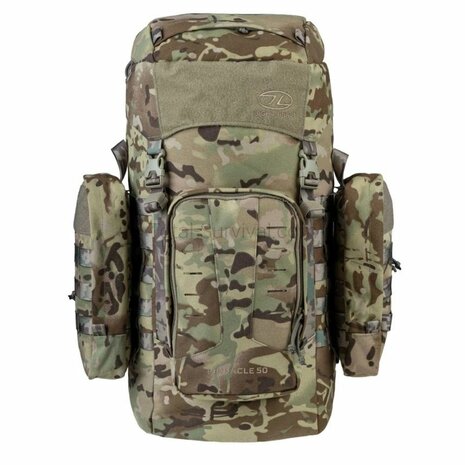 Highlander Pinnacle Bergrucksack mit Seitentaschen, 50 l, HMTC Multicam