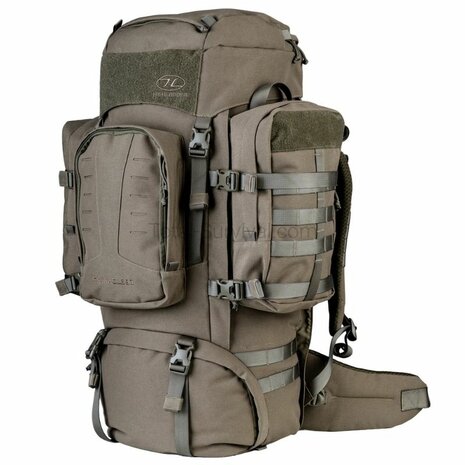 Highlander Pinnacle Bergrucksack mit Seitentaschen, 90 l, Ranger gr&uuml;n