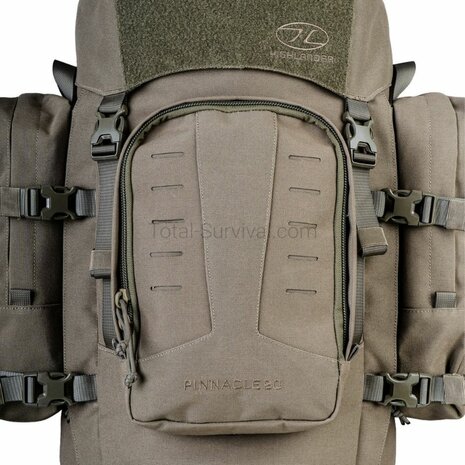 Highlander Pinnacle Bergrucksack mit Seitentaschen, 90 l, Ranger gr&uuml;n