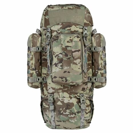Highlander Pinnacle Bergrucksack mit Seitentaschen, 90 l, HMTC Multicam