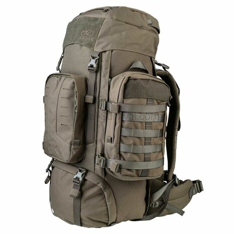 Highlander Pinnacle Bergrucksack mit Seitentaschen, 70 l, Ranger gr&uuml;n