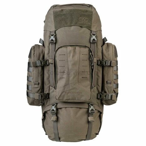 Highlander Pinnacle Bergrucksack mit Seitentaschen, 70 l, Ranger gr&uuml;n