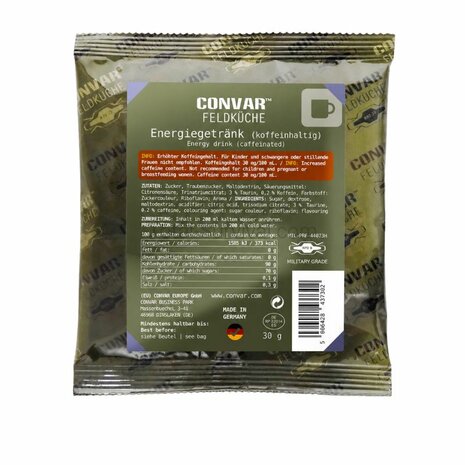 Convar Field Kitchen Energy-Drink, 30 Gramm, enth&auml;lt Koffein