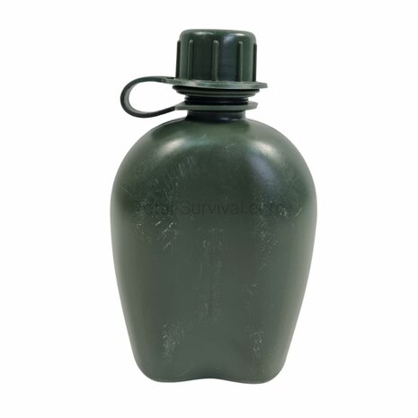 Feldflasche der Niederl&auml;ndischen Armee (1 Quart / 950 ml) mit Schraubverschluss, oliv gr&uuml;n