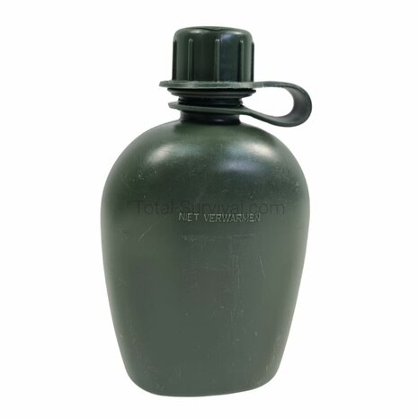 Feldflasche der Niederl&auml;ndischen Armee (1 Quart / 950 ml) mit Schraubverschluss, oliv gr&uuml;n