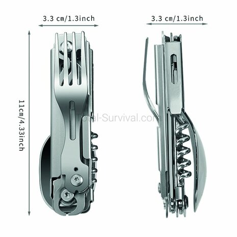 Fosco Camping Tool 6-in-1-Taschenmesser / Besteck-Set