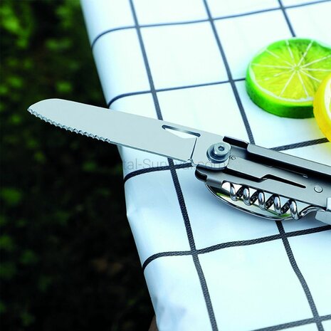 Fosco Camping Tool 6-in-1-Taschenmesser / Besteck-Set