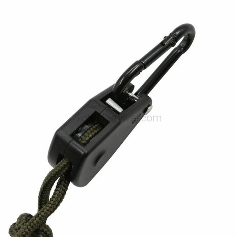 Fosco Spankabel 4 mm, 4 meter met touwratel, legergroen