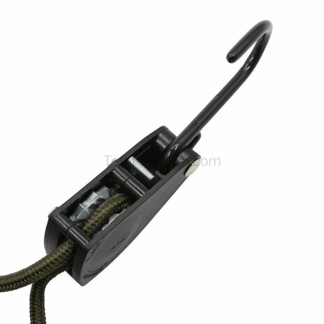 Fosco Spankabel 6 mm, 4 meter met touwratel, legergroen