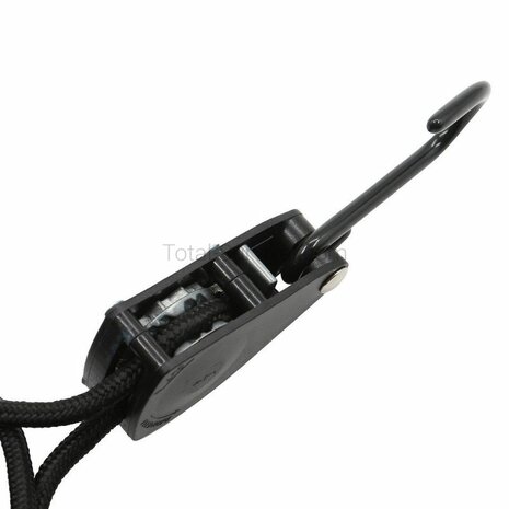 Fosco Spankabel 6 mm, 4 meter met touwratel, zwart