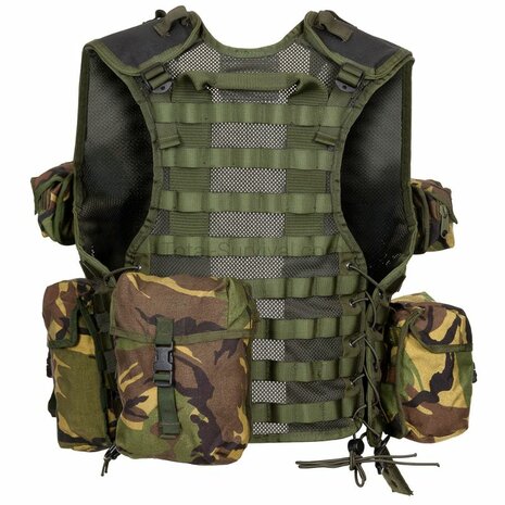 Taktische Trageweste Modular I der Niederl&auml;ndischen Armee, MOLLE, inkl. 9 Taschen, Woodland DPM
