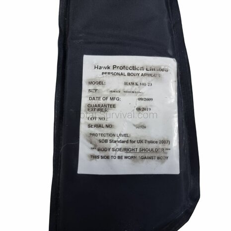 Hawk Protective Body Armour Insert schouder inlage rechts, kevlar HG1A+KR2+SP2