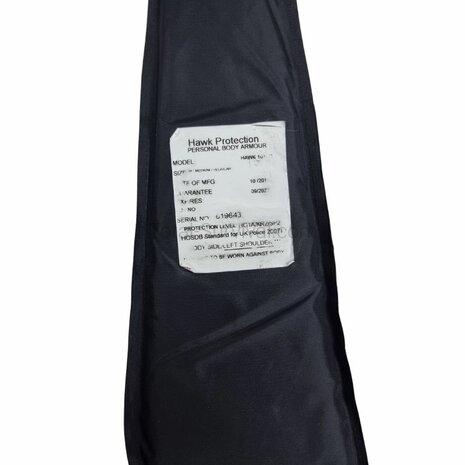 Hawk Protective Body Armour Insert schouder inlage links, kevlar HG1A+KR2+SP2