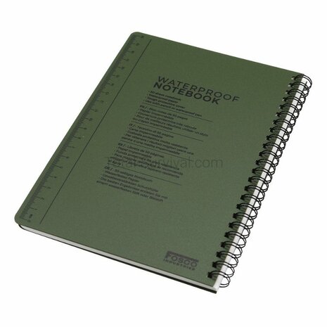 Fosco waterproof notitieboek A5, legergroen